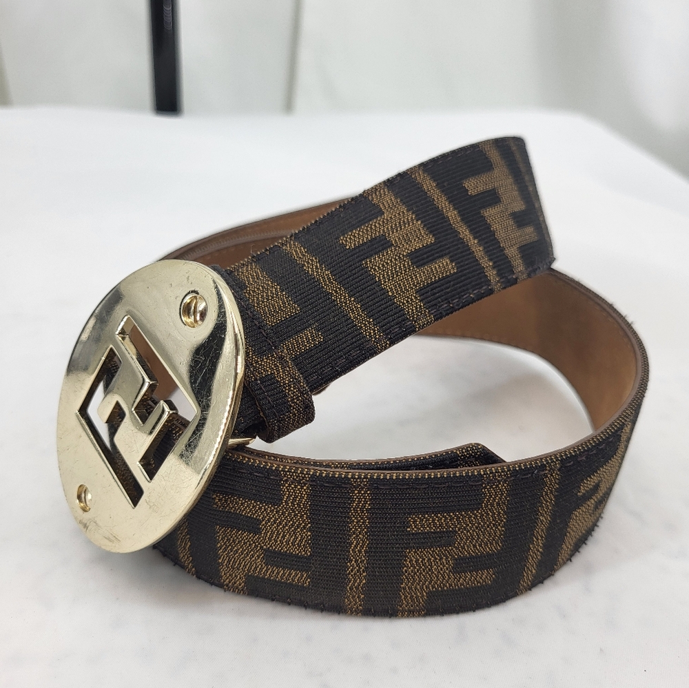 Fendi Zucca FF Belt Unisex Sz 34 US